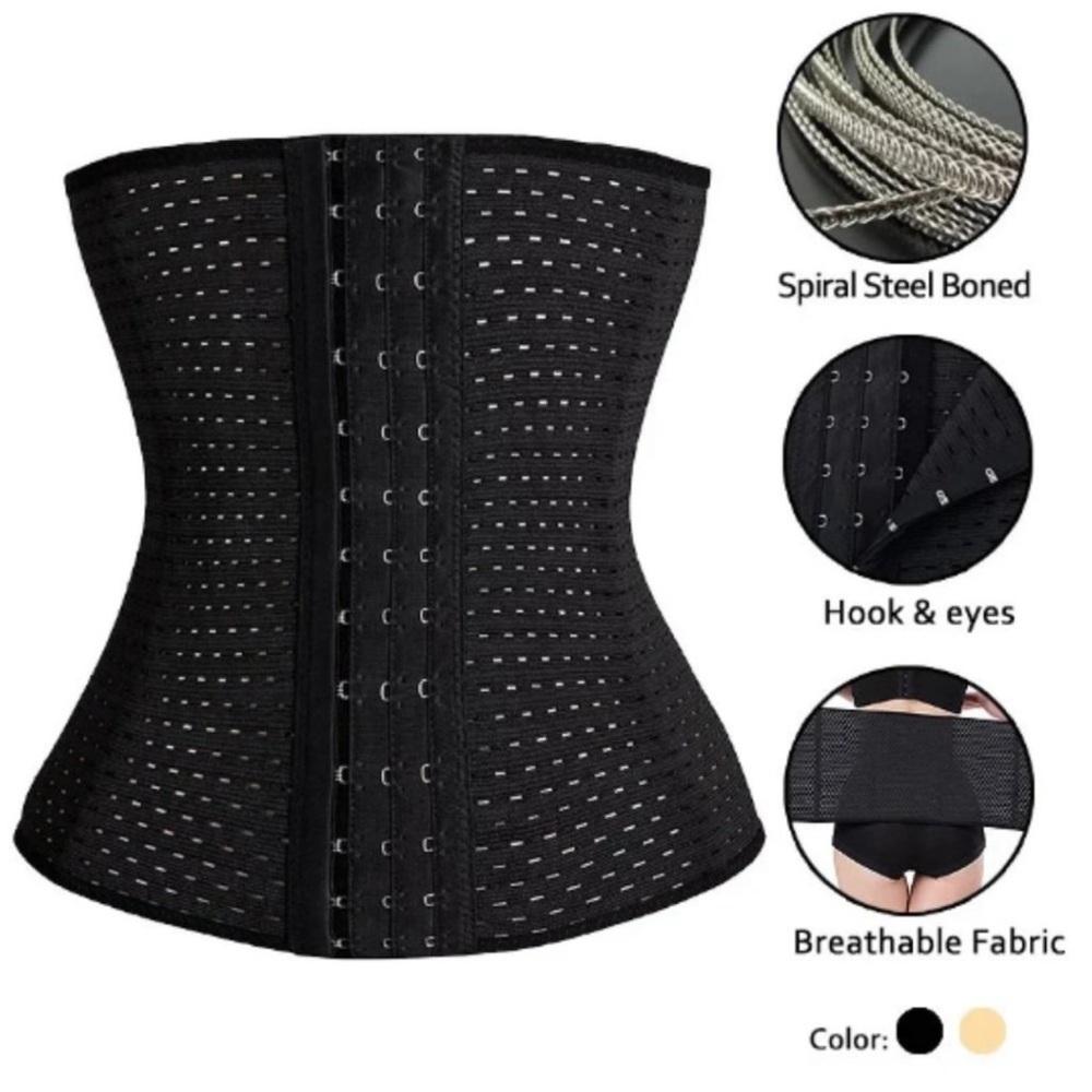 🖤🏮BLACK 3 CLASP WAIST TRAINER SIZE L & SUZE XL